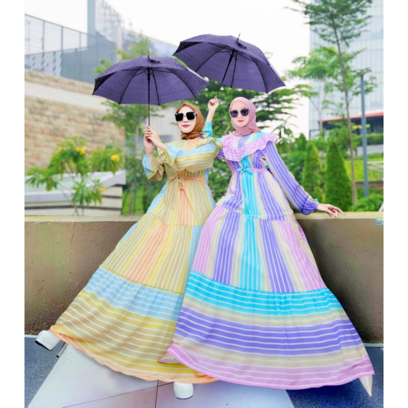 Dress pelangi Sheza woolpeach by Extu