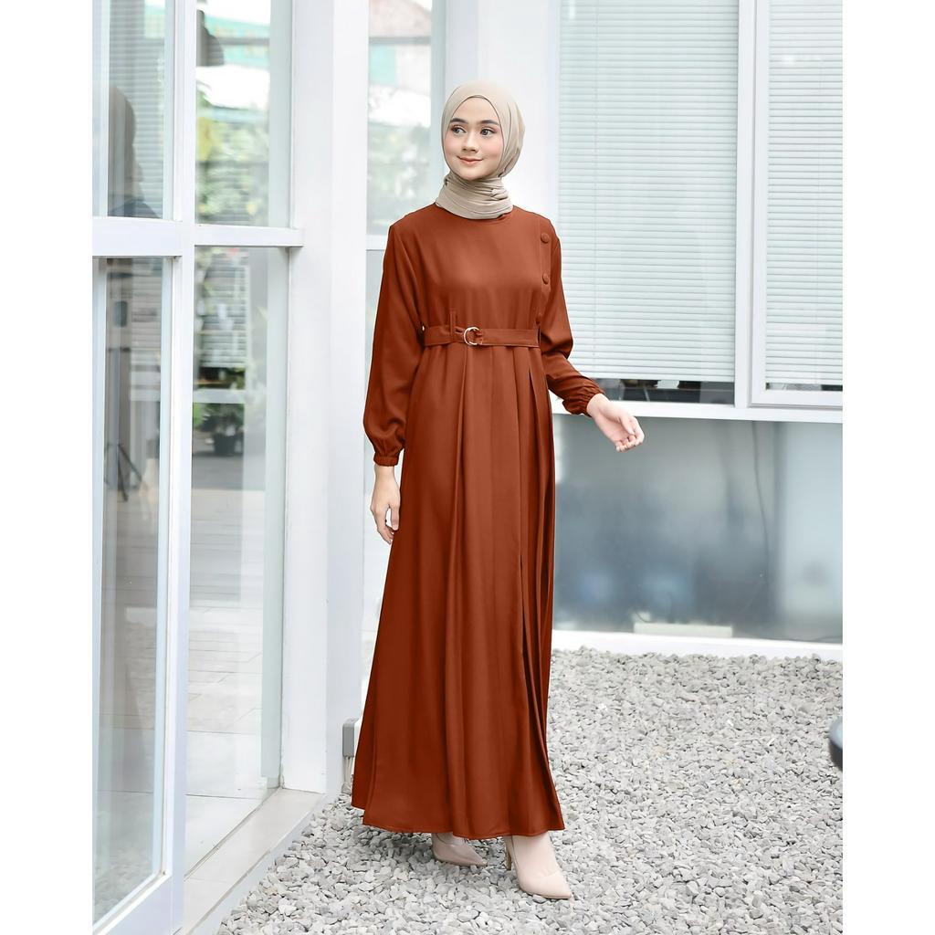 Demore Nahya Dress Muslim Maxy Gamis Kancing