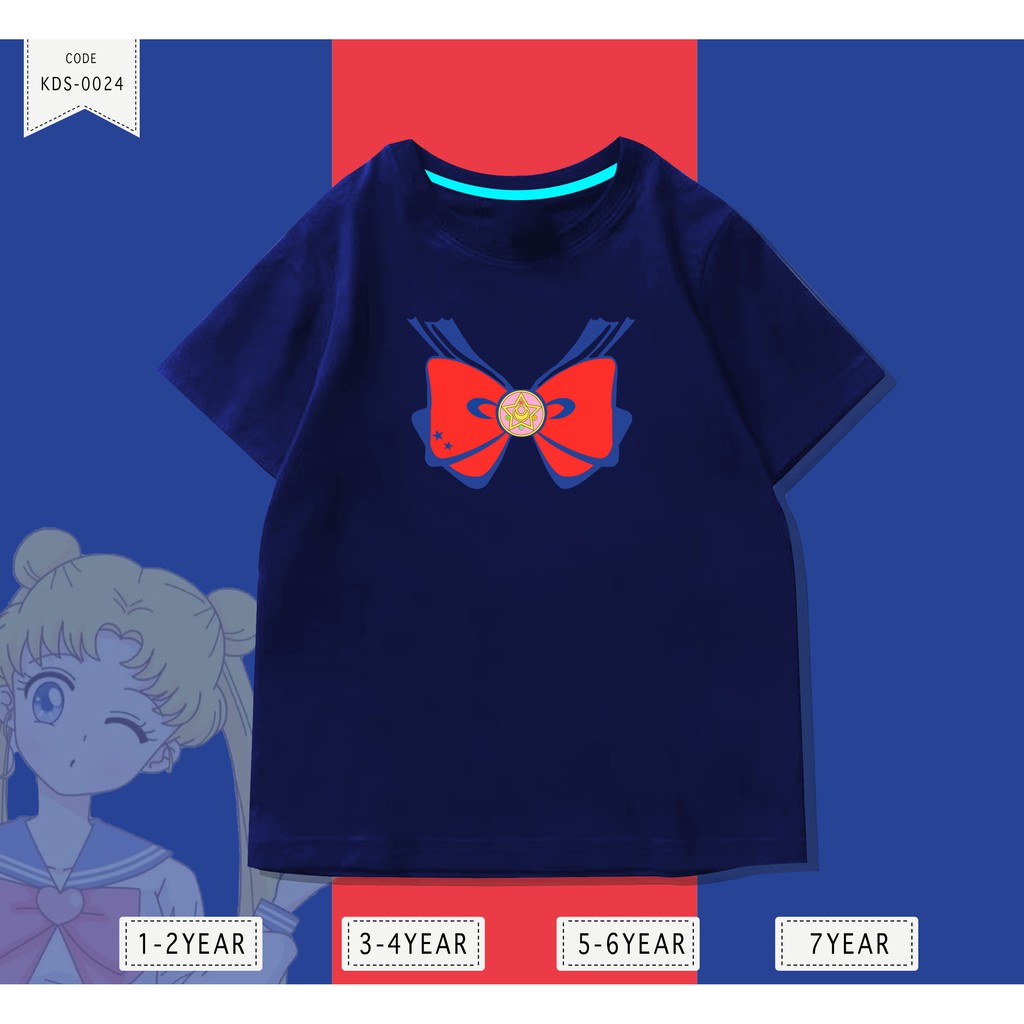 Baju Anak-Anak 1-10thn  / Kaos Distro DTF Anak Perempuan / Unisex / Motif Sailorr moon