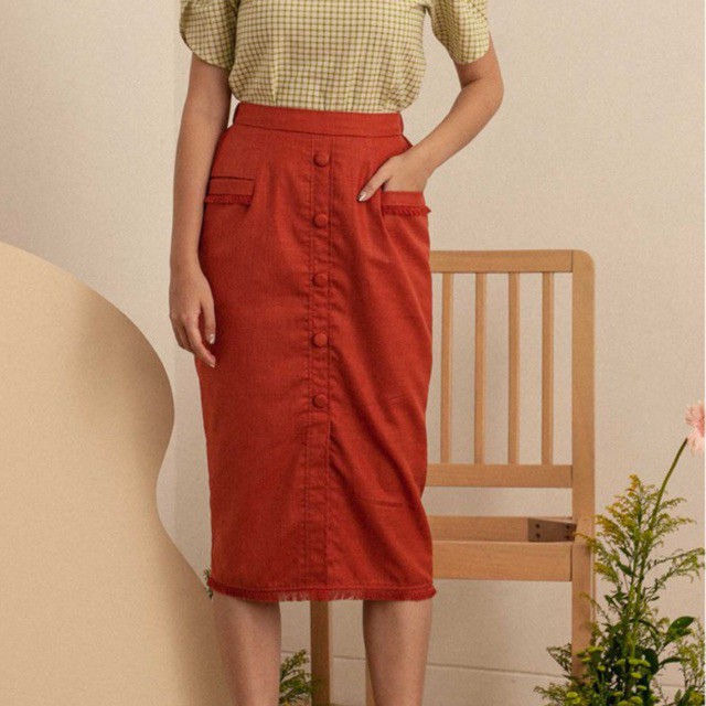 LEBIJOU - HARLAN SKIRT IN CORAL