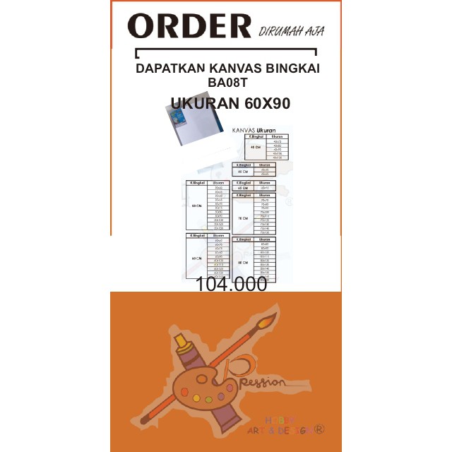 

KANVAS BINGKAI BA08T UKURAN 60 X 90