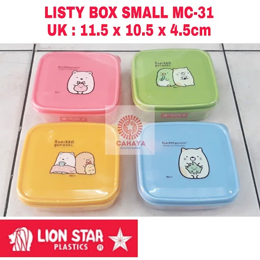 Listy Box Small MC-31 Lion Star Kotak Makan Anak Lunch Box Plastik Tempat Bekal Roti Tawar Murah