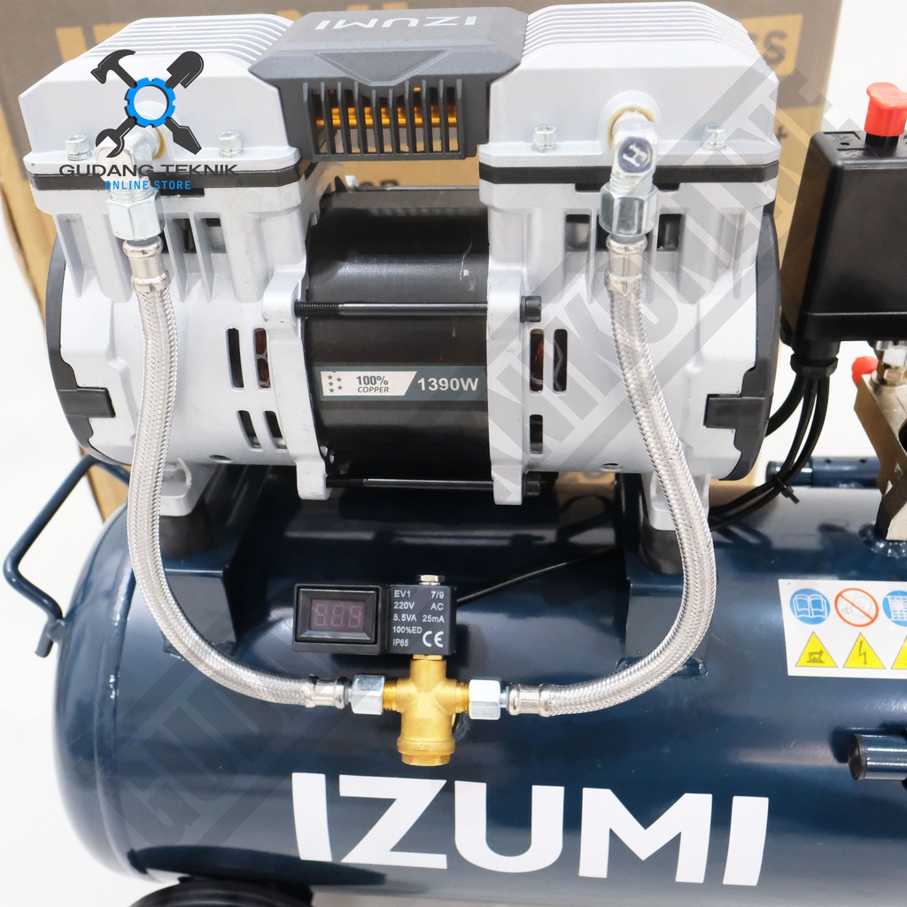 Kompresor Angin Tanpa Oli IZUMI OL1390SS-24 24L / Air Compressor Oilless  IZUMI OL1390SS 24Liter