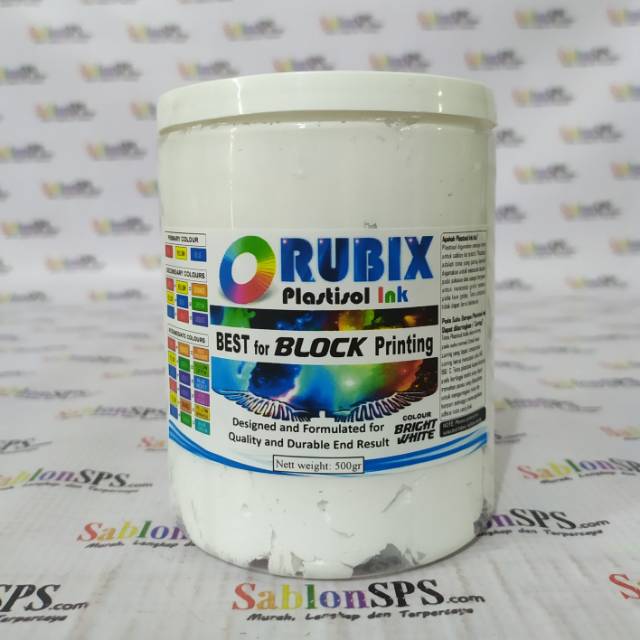 TINTA SABLON PLASTISOL RUBIX BRIGHT WHITE 500GR