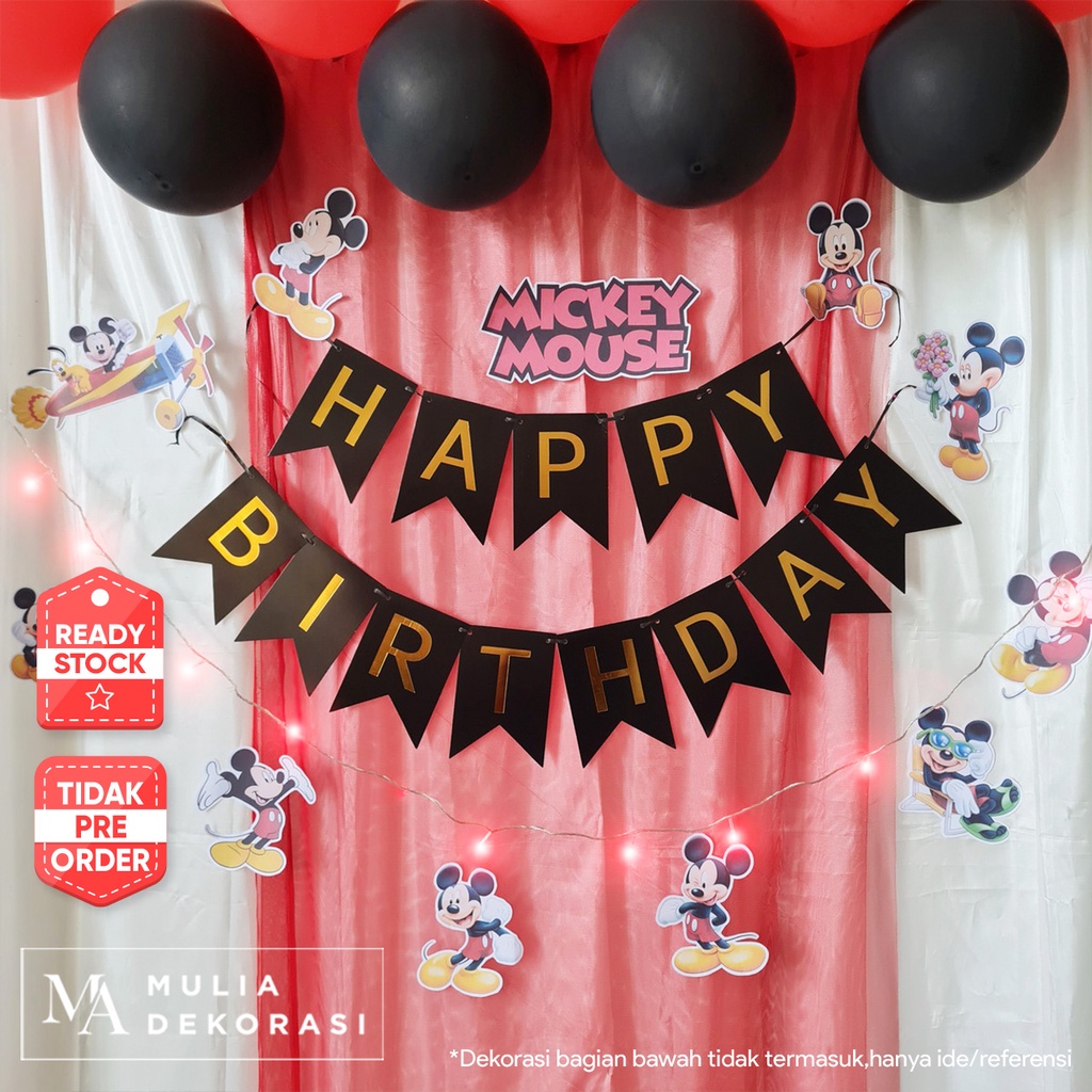 Dekorasi Backdrop Ulang Tahun Pesta Anak Tema Mickey Mouse