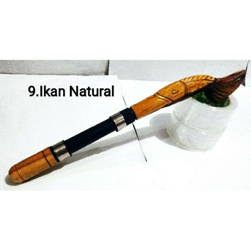 Pahul Gagang Joran Reel Ukir Motif Ikan Natural