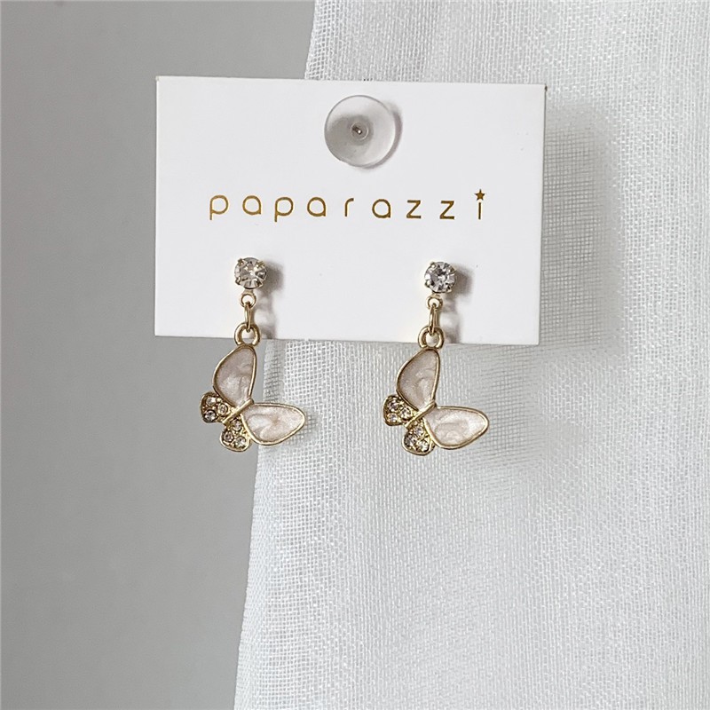 S925 Anting Kupu-Kupu Perak Korea Seperti Anting Berlian Elegan