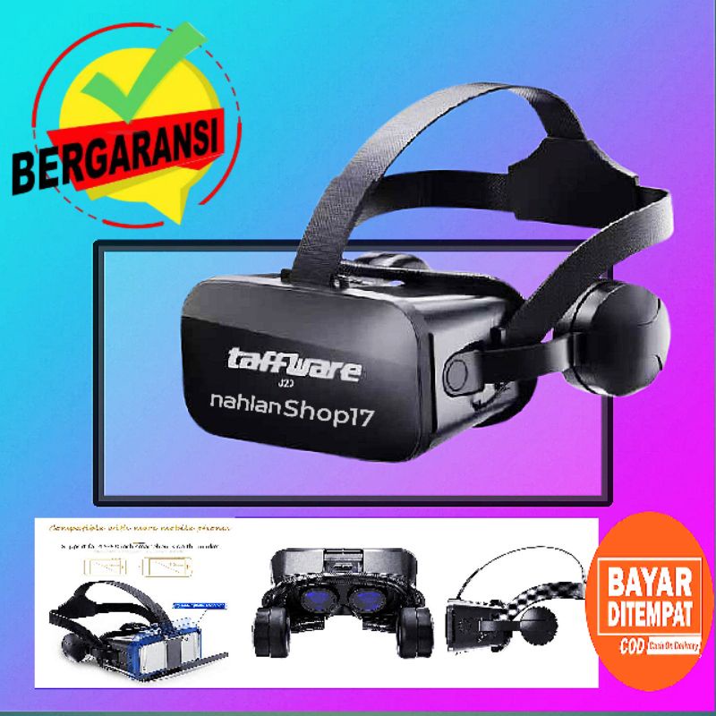 VR BOX 3D VIRTUAL REALITY GLASSES WITH HEADPHONE SEMUA JENIS SMARTPHONE UKURAN 4,5 INCH - 6 INCH / V