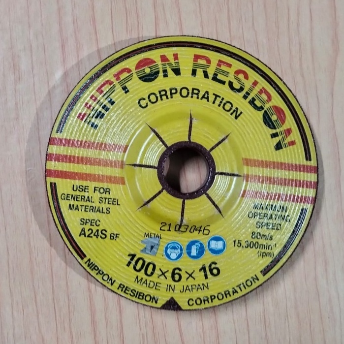 MATA POLES GURINDA NIPPON RESIBON 4 inch x 6 mm MATA POTONG GURINDA B88 Batu Potong Gerinda Asli Ori