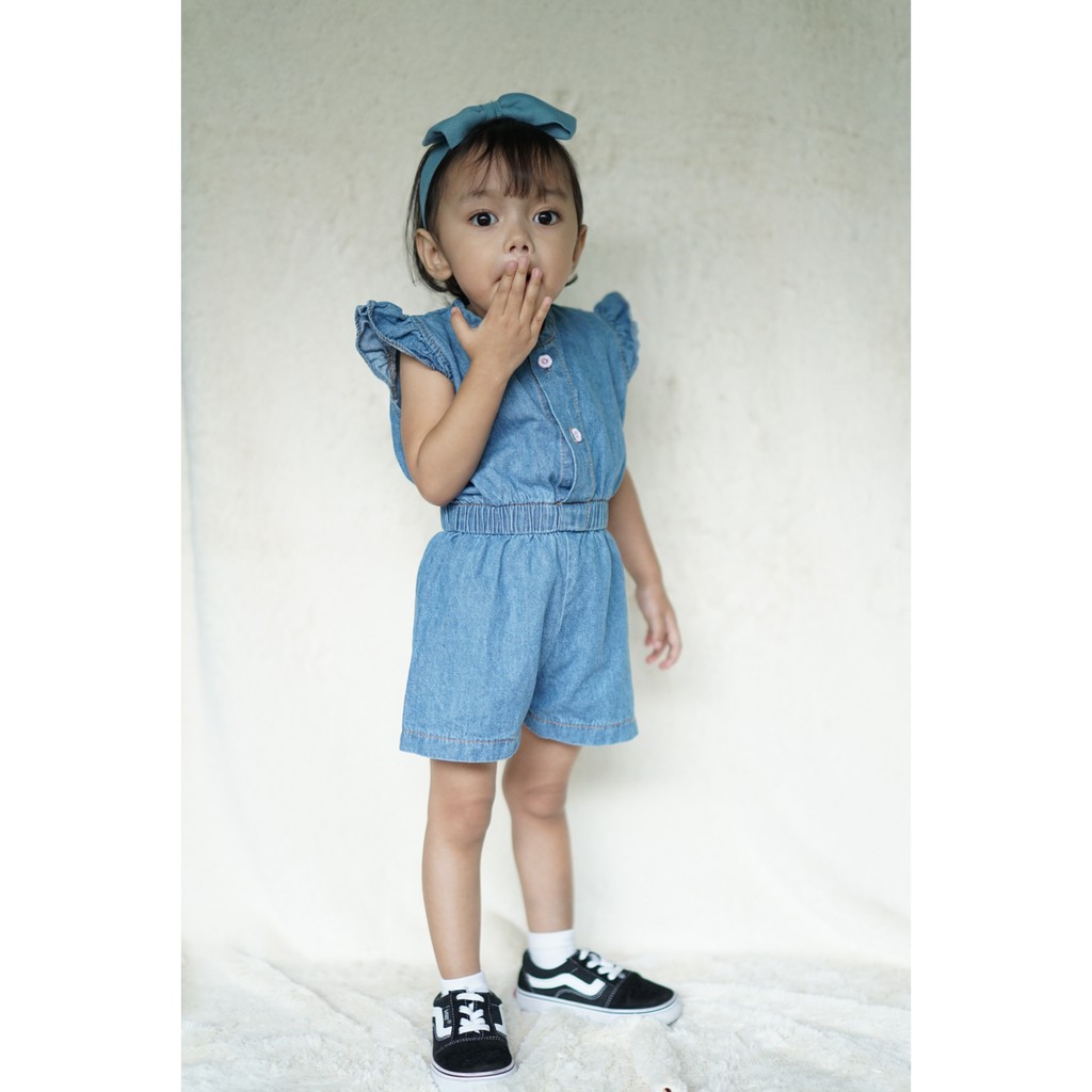 CARVA PROMOOO Jumpsuit Anak Perempuan Jeans Atasan anak perempuan jeans denim original 1-5 tahun