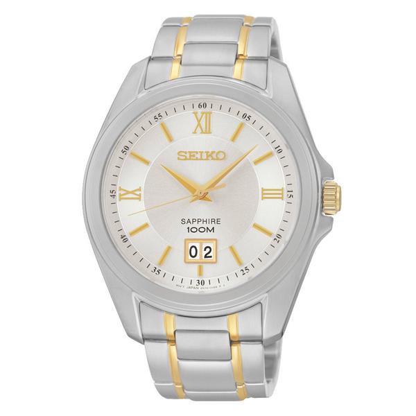 Seiko Men SUR101P1 Quartz Big Date Silver Dial | Jam Pria SUR101