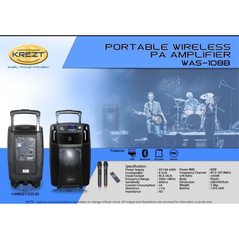 Speaker Portable Krezt WAS 108B