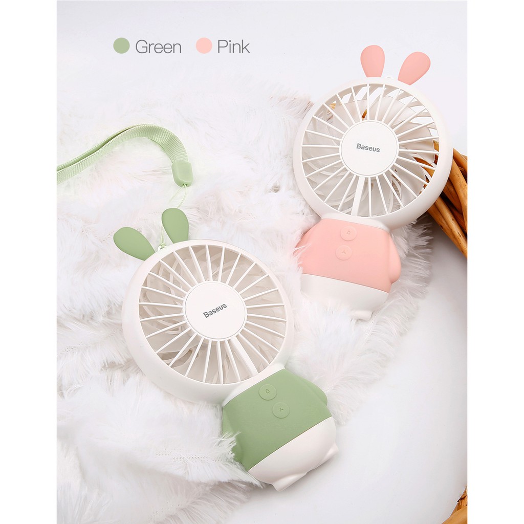 Hand Fan Rabbit Mini Ling Long Portable HJ-5031 / Kipas Angin Kecil Light Charger USB Motif Kelinci