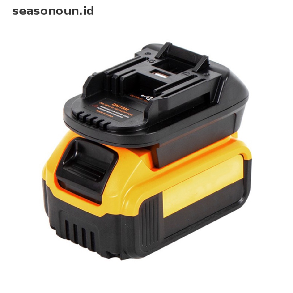 【seasonoun】 USB Battery Adapter For 20V DEWALT DCB200 Milwaukee M18 Convert to Makita 18V .