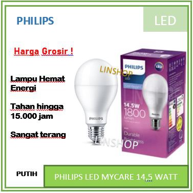 LAMPU LED PHILIPS 14,5 WATT / LED PHILIPS 14,5 W. Cahaya Putih