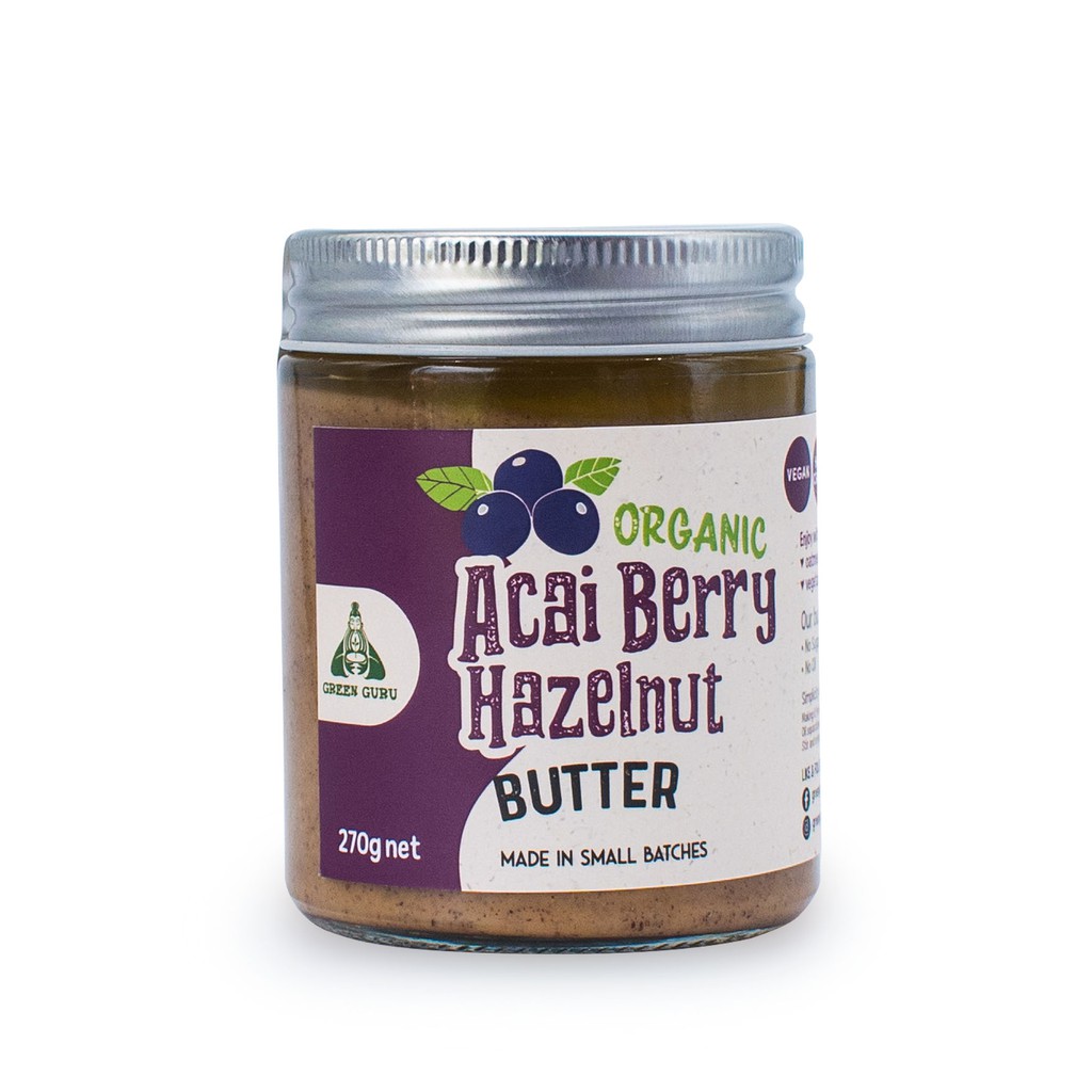 

Organic Acai Berry Hazelnut Butter 270Gr (Unsweetened, Gluten Free, Vegan, Keto)