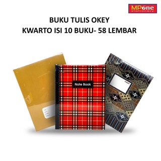 Jual ( 1 Pack) Buku Tulis Okey Kwarto 58 Lembar, Isi 10 Buku | Shopee ...