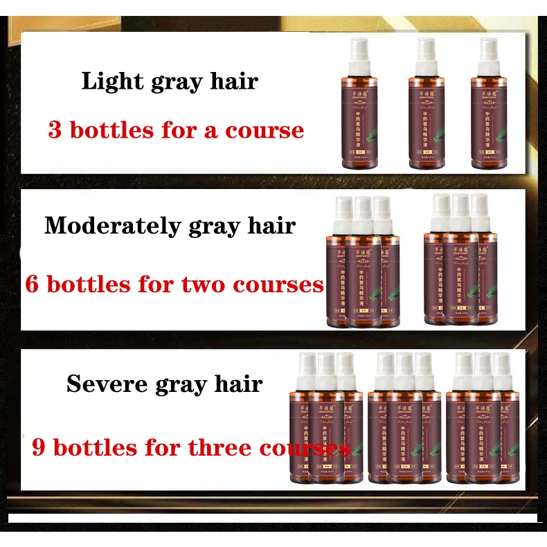 Serum Rambut Hitam Hitam spray 100ml Polygonum Multiflorum Rambut putih alami hingga rambut hitam 100% ekstrak tumbuhan asli Rambut putih tercepat di Indonesia menjadi rambut hitam Rambut hitam permanen Menutrisi Akar Rambut Rambut Putih-8