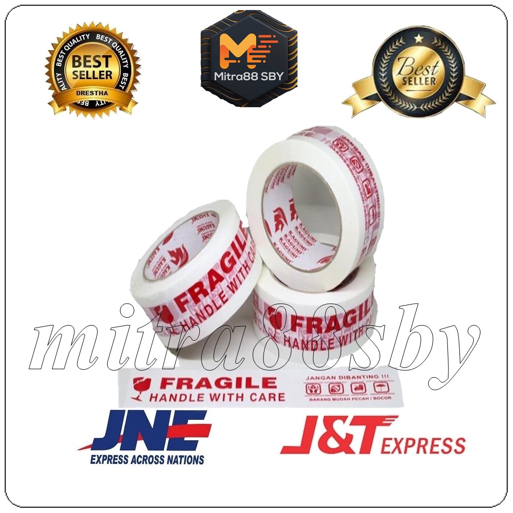 Mitra88sby lakban fragile merah dan putih 48mm 72y dan 90y full