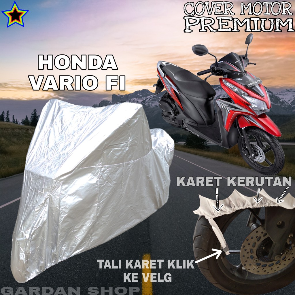 Sarung Motor HONDA VARIO FI SILVER POLOS Body Cover Penutup Motor Honda Vario PREMIUM