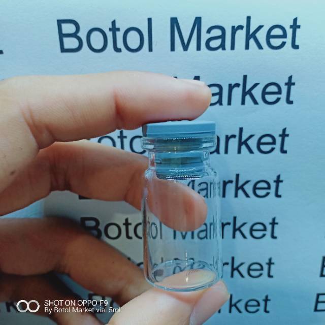 Botol kaca vial tutup karet dan segel almunium 5ml , 8ml ,10ml ,12ml ,15ml