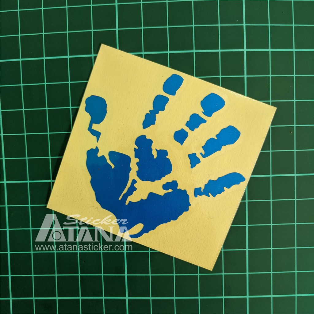 Stiker Cutting Reflective Jejak Teracak Telapak Tangan 7,5 x 7 cm