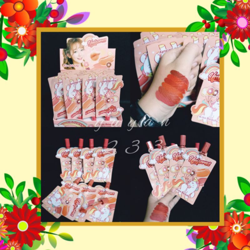 NEW PROMO PER6PCS!!!LIP GLOSS KISS BEAUTY UNICORN/PEACH TINT