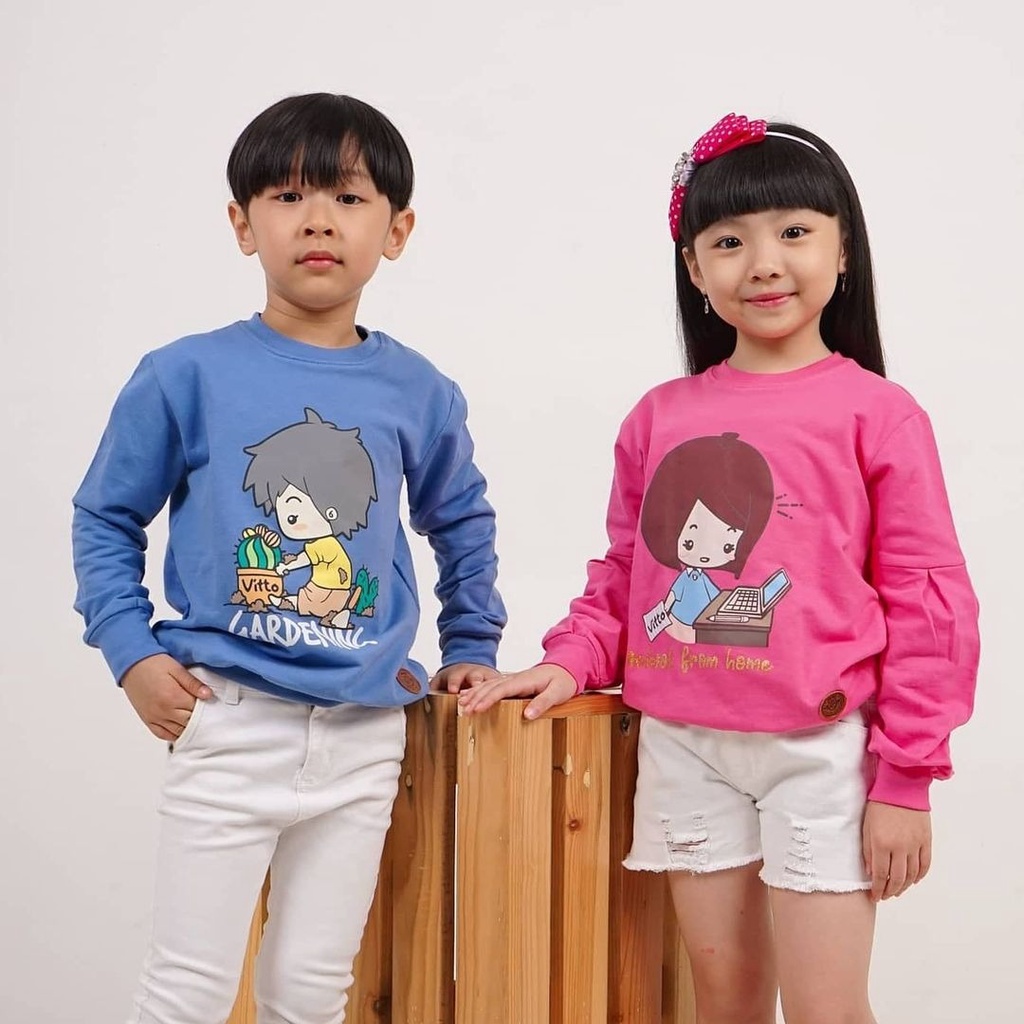 SWEATER ANAK UNISEX STAY AT HOME USIA 2-10 TAHUN