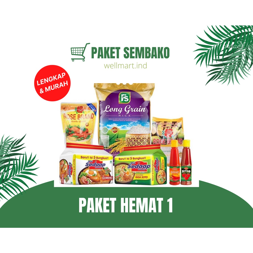 

Sembako - Paket sembako murah Hemat 1 ( beras, minyak, gula, kopi dll)