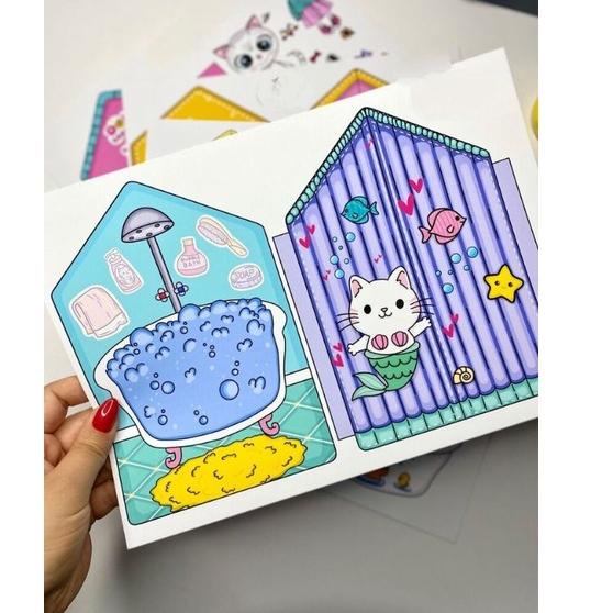 

[DISCOUNT 0ZH57] Quiet Book CAT HOUSE PAPER DOLL ANAK MAINAN EDUKASI Baru