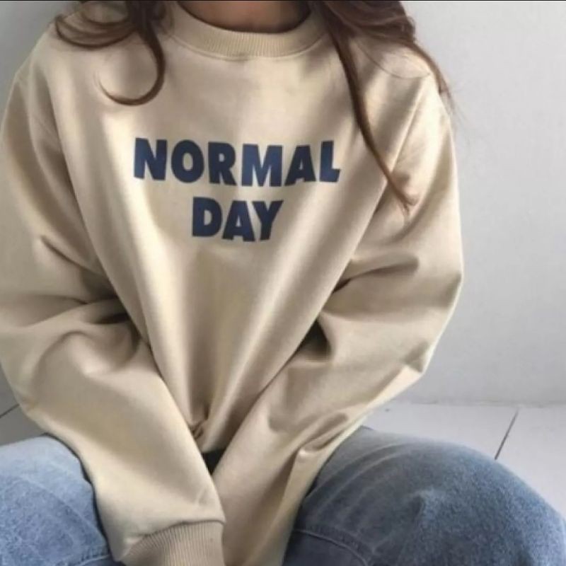 SWEATER WANITA NORMAL DAY /// CREWNECK WANITA LUCU ALA KOREA FLEECE TEBAL KEKINIAN TERBARU''