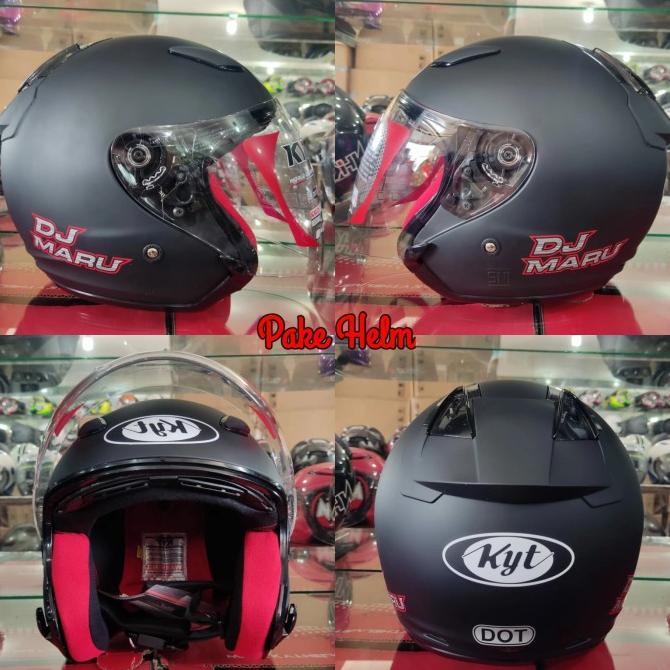 HELM KYT DJ MARU SOLID BLACK DOFF HITAM DOFF DJMARU