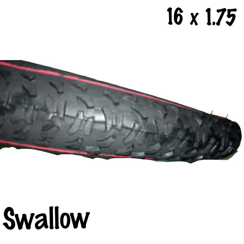 Ban Luar Sepeda BMX Mini Lipat SWALLOW List Merah Ukuran 16 x 1.75 | High Quality