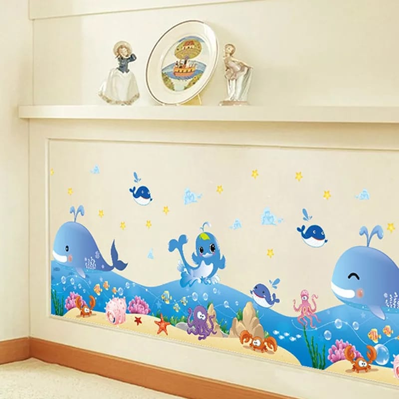 Wallsticker Dekorasi Dinding Tembok Dolphin Di Laut