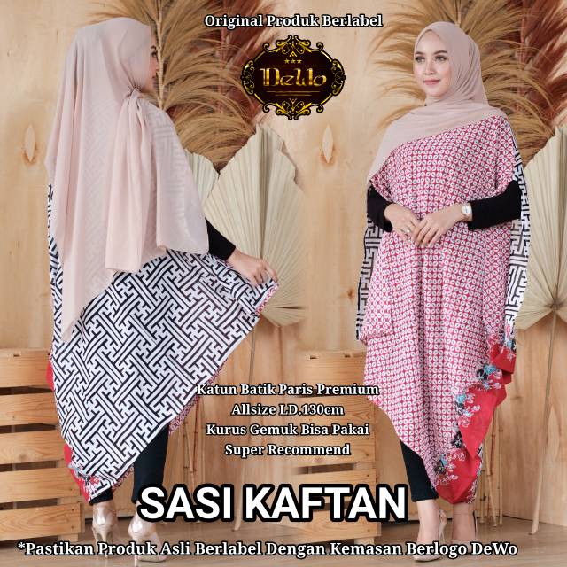 Batik Dewo - Sasi Kaftan - Atasan Batik Wanita - Kaftan Batik - Katun Batik Paris Premium - Batik