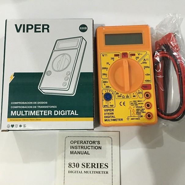 Mulimeter Digital Multitester Digital Pengukur Merk Viper 830B