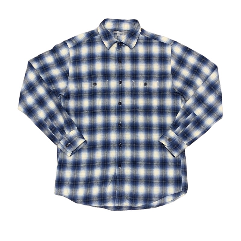flannel uniqlo veterano biru