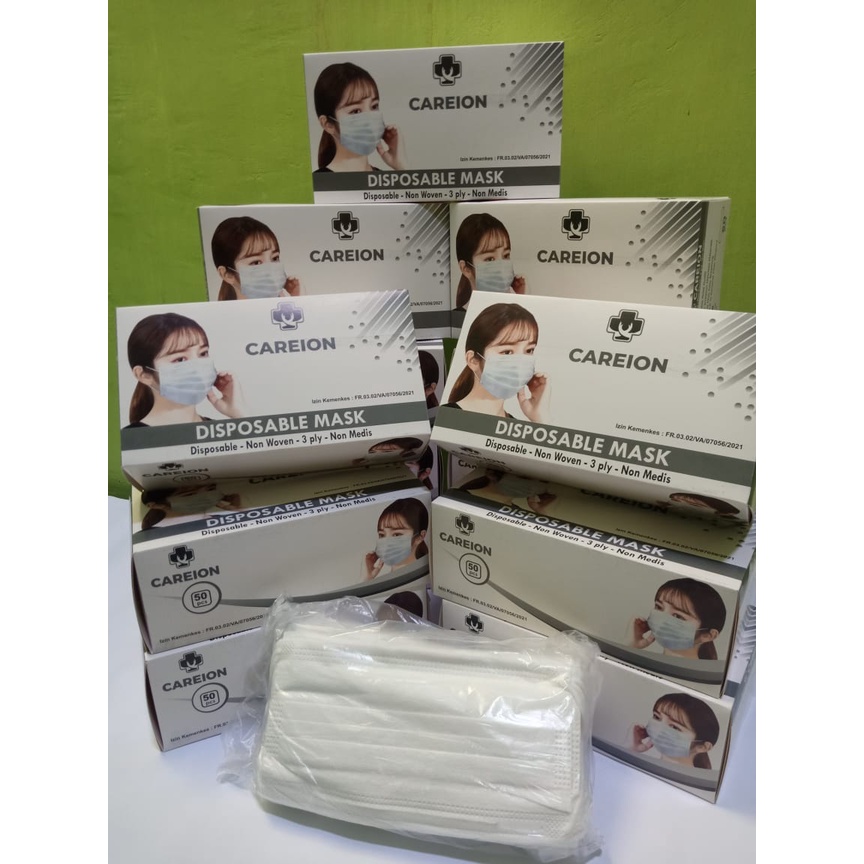 Masker CAREION 3Ply (Earloop) Isi 50 pcs
