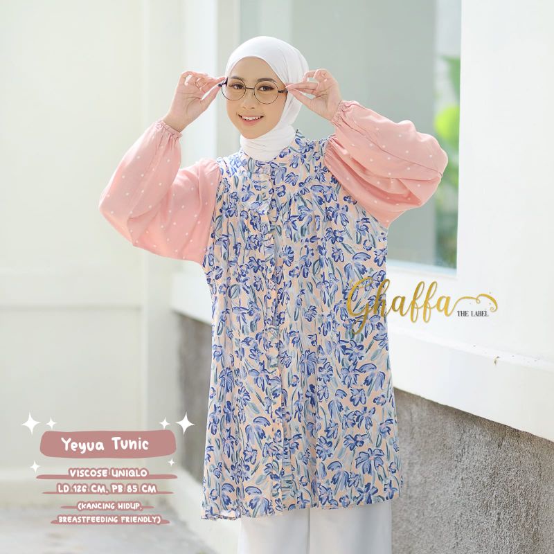 YEYUA TUNIC BY GHAFFA THE LABEL / TUNIK MOTIF WANITA MUSLIMAH / Baju wanita modern premium