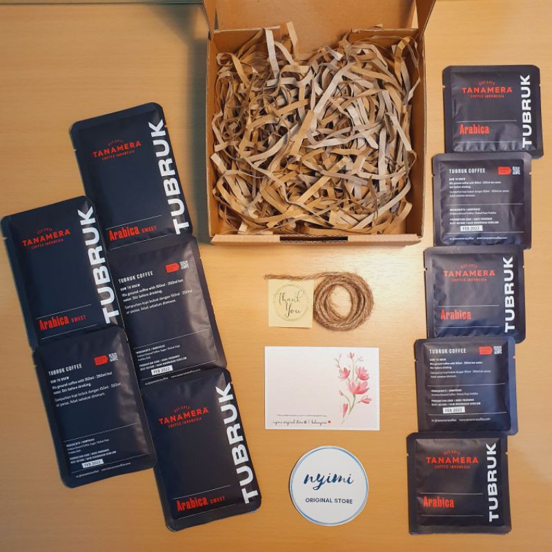 

Hampers Tanamera Coffee Kopi Tubruk Arabica 5pcs with sugar + 5pcs no sugar
