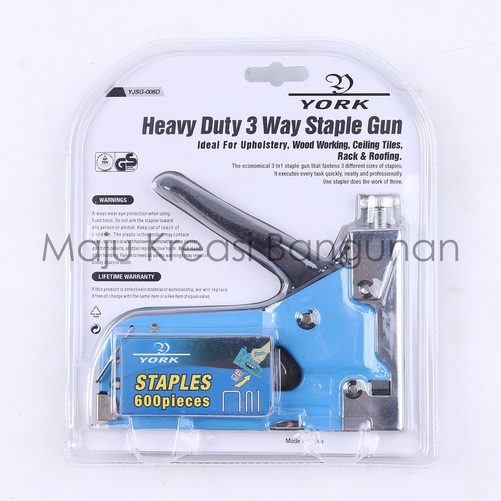 Staple Gun 3 Way Pistol Tembak Staples Stapler 3 in 1 Jok Kulit Hekter Heckter Tacker Heavy Duty