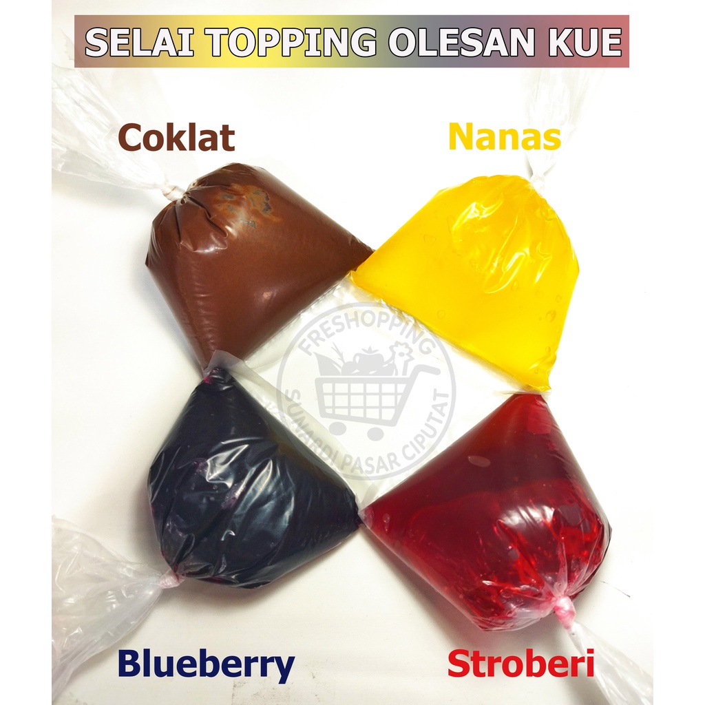 SELAI TOPING OLESAN KUE RASA coklat nanas Stroberi blueberry /250gram