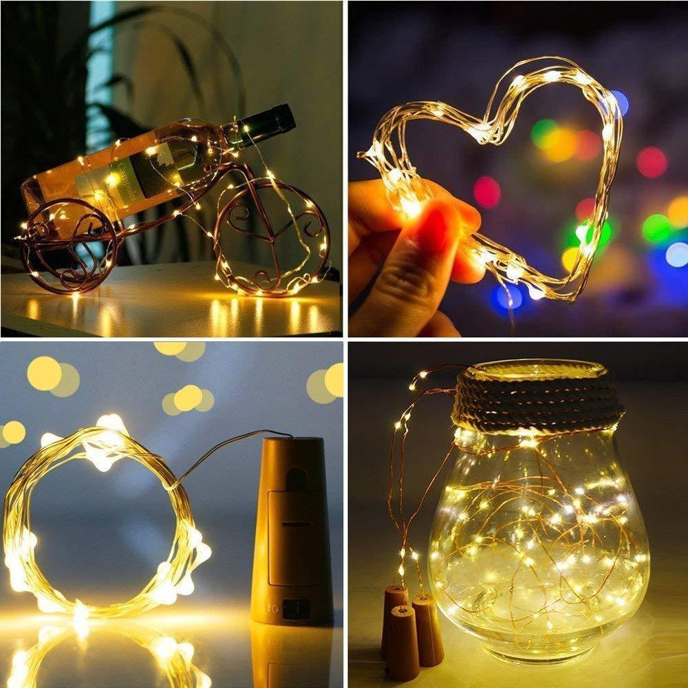 3/5m Button Battery LED Wine Bottle Cork Shape Copper Mini String Lights/Fairy Garland Lights Party Wedding Decor Button Battery