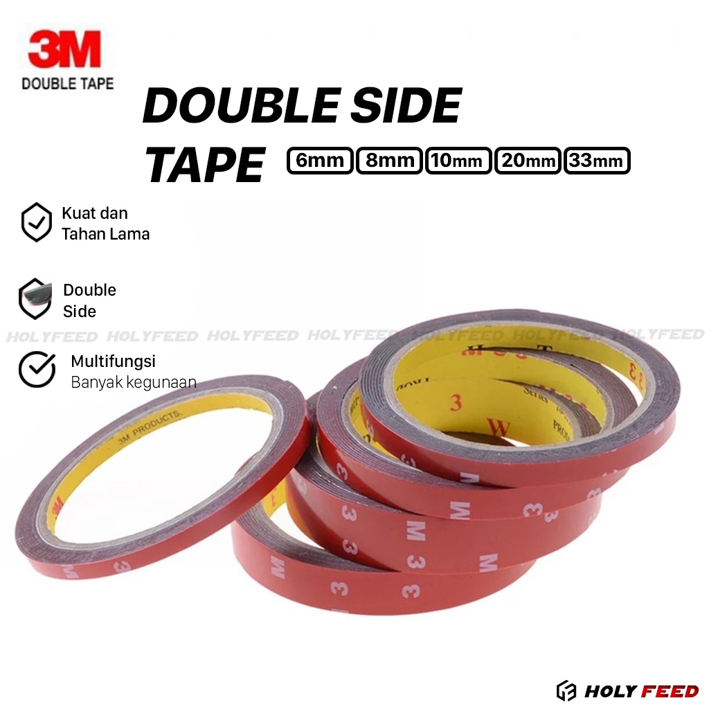 Double Tape 3M Double-Sided Tape Acrylic Foam Plastic - Selotip Lakban Kayu Akrilik Kaca Dekorasi Te