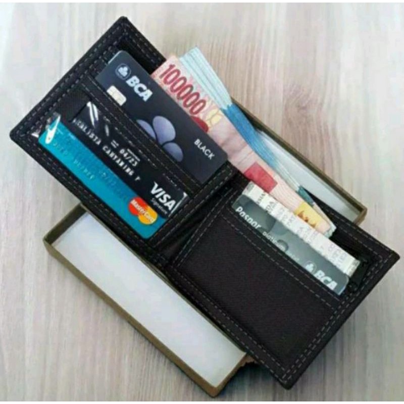 Dompet semi kulit karakter uang dompet lipat gambar duit dompet pria-3
