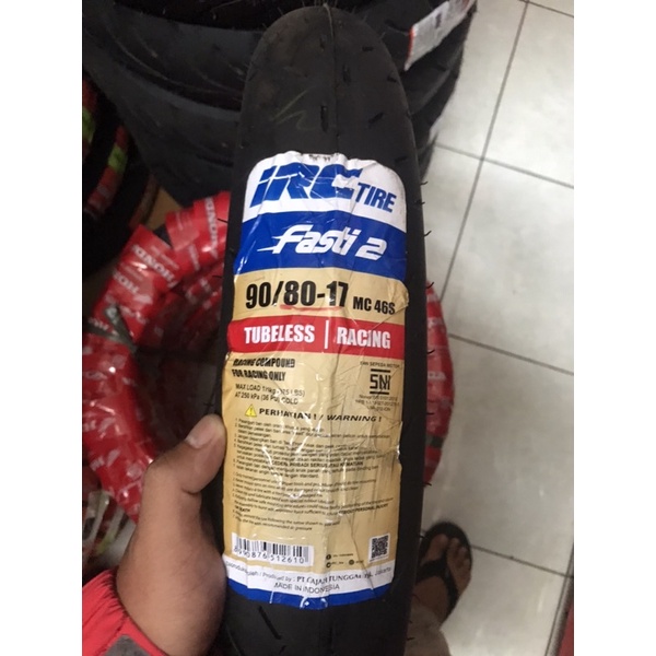 ban luar motor irc fasti 2 pro 90/80-17 ring 17 ban soft compound, ban tubeless, ban tubles, ban roa