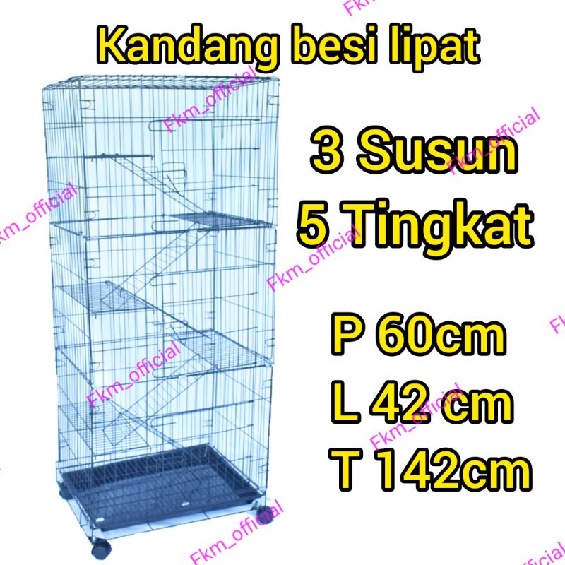 PROMO Kandang kucing tingkat 5 lantai ready HITAM