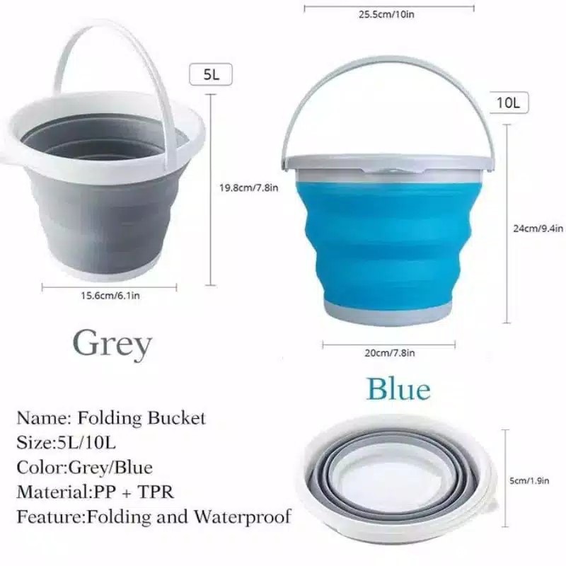 Ember Lipat Silicone - Folding Bucket Lipat 5L