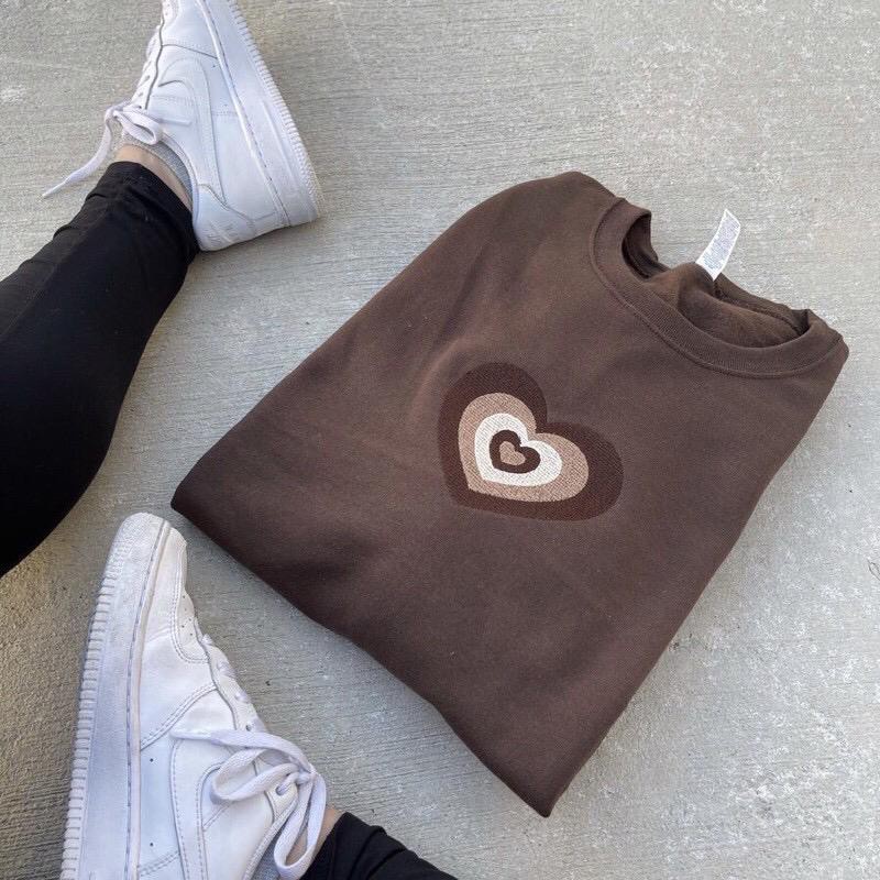 Tq88indonesia Baju Sweater Wanita terbaru / FLEECE SWEATER LOVE SIGN / Switer Cewek / Ootd