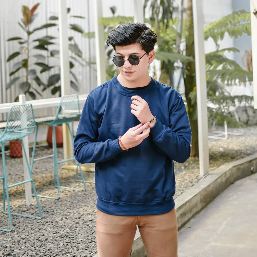 SWEATER OBLONG POLOS PRIA/WANITA - CREWNECK TEBAL TERLARIS